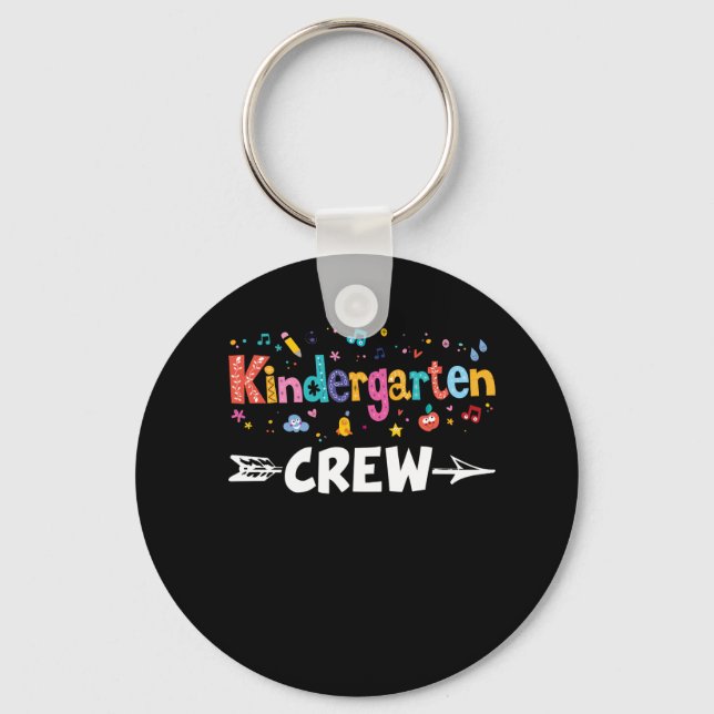 Kindergarten Crew Teacher Team Kinder Squad Key Ring (Front)