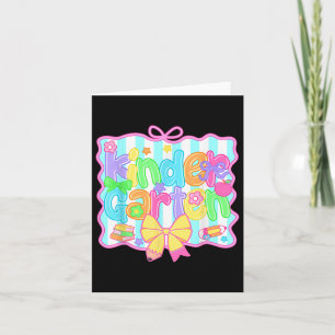 Kindergarten Cute Pencil Coquette Bow Teachers Stu Card