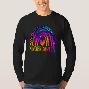 Kindergarten Cute Rainbow Tie Dye Teacher Back To T-Shirt