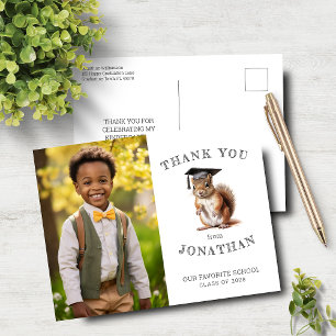Kindergarten Cute Squirrel Thank You Post Card