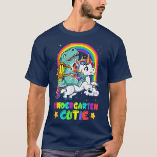 Kindergarten Cutie Riding Unicorn Back to School T-Shirt