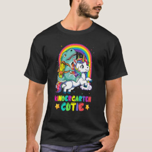 Kindergarten Cutie Riding Unicorn Back To School T-Shirt
