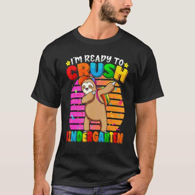 Kindergarten Dabbing Sloth Back To School Backpack T-Shirt (Front)
