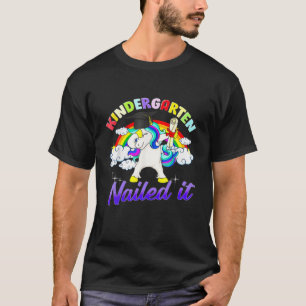 Kindergarten Dabbing Unicorn Back To School Nailed T-Shirt
