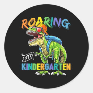 Kindergarten Dinosaur T Rex Back To School Boys Gi Classic Round Sticker
