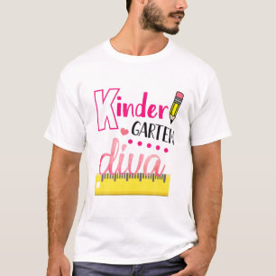 Kindergarten Diva Cute First Day Of School Kids Gi T-Shirt