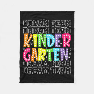 Kindergarten Dream Team First Day Of School Back Fleece Blanket