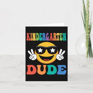 Kindergarten Dude 1st First Day Of School Boy Back Card