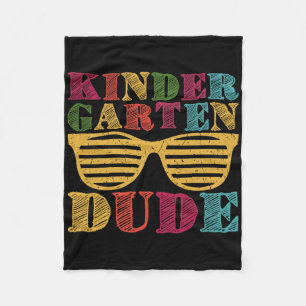 Kindergarten Dude Back To School Funny First Day O Fleece Blanket