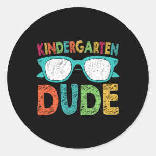 Kindergarten Dude Back To School Kindergarten Dude Classic Round Sticker
