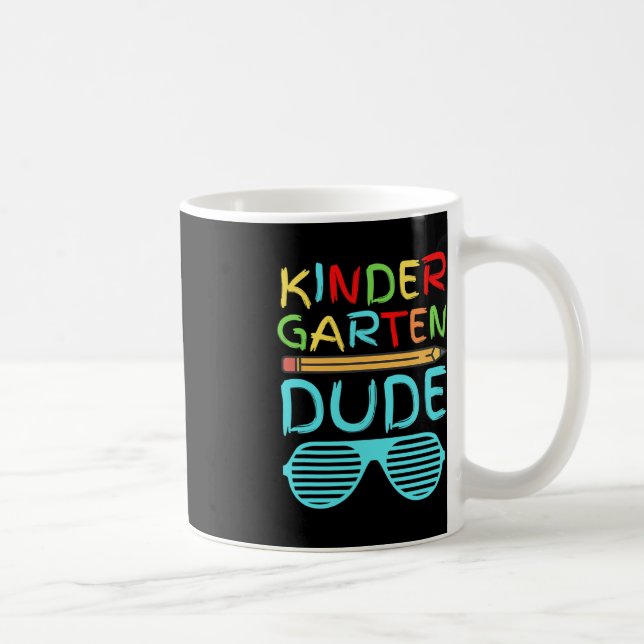 Kindergarten Dude  Fun Pencil First Day School Blu Coffee Mug (Right)