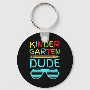 Kindergarten Dude  Fun Pencil First Day School Blu Key Ring