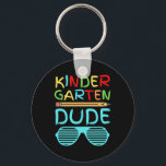 Kindergarten Dude Fun Pencil First Day School Blue Key Ring<br><div class="desc">Kindergarten Dude Fun Pencil First Day School Blue</div>