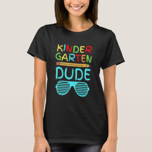 Kindergarten Dude Pencil First Day School Blue T-Shirt