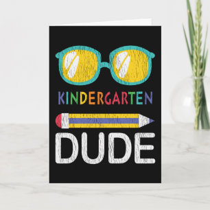 Kindergarten Dude Vintage Back To School Students Card