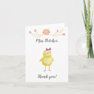 Kindergarten Elementary School Teacher thank you Card