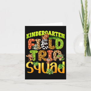 Kindergarten Field Trip Squad Zoo Animal Teacher Card