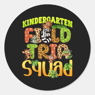 Kindergarten Field Trip Squad Zoo Animal Teacher Classic Round Sticker
