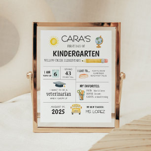Kindergarten First Day of School Sign