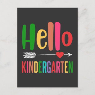 Kindergarten First Day Ready Teacher Kids Postcard