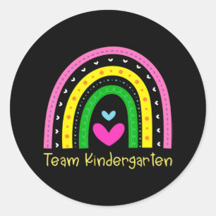 Kindergarten Fun Back To School Rainbow Team Kinde Classic Round Sticker