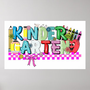 Kindergarten Fun & Learning – Whimsical Poster