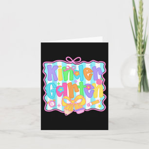 Kindergarten Girls Back To School Cute Coquette Pr Card