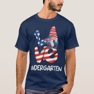 Kindergarten Gnome Love 4th of July Teacher Studen T-Shirt