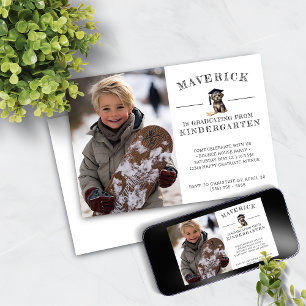 Kindergarten Grad Invitation Cute Scruffy Puppy  