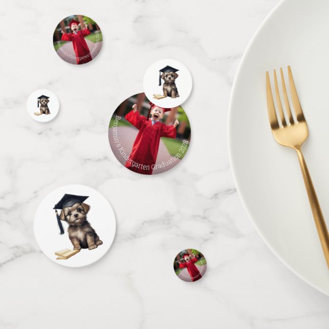 Kindergarten Grad Scruffy Puppy Table  Confetti (Group)