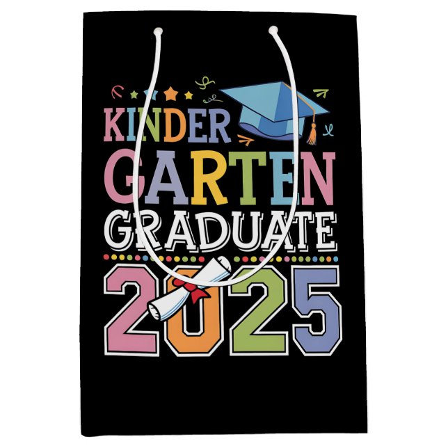 Kindergarten Graduate 2025 Graduation School Medium Gift Bag (Front)