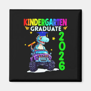 Kindergarten Graduate 2026 Dinosaur Monster Truck  Magnet