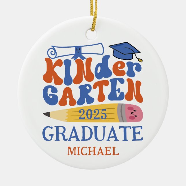 Kindergarten Graduate Ceramic Ornament (Front)