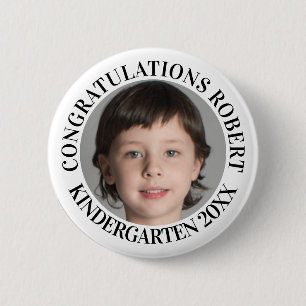 Kindergarten Graduate Congratulations Photo 6 Cm Round Badge