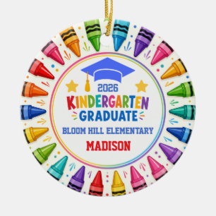 Kindergarten Graduate Custom Photo Crayon Keepsake Ceramic Ornament