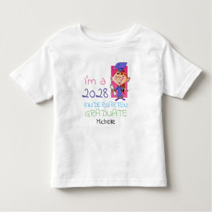 Kindergarten Graduate Cute Girl Cartoon Custom Toddler T-Shirt