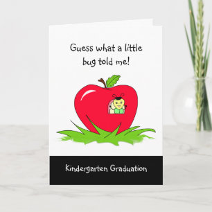 Kindergarten Graduate Red Apple Congratulations Card