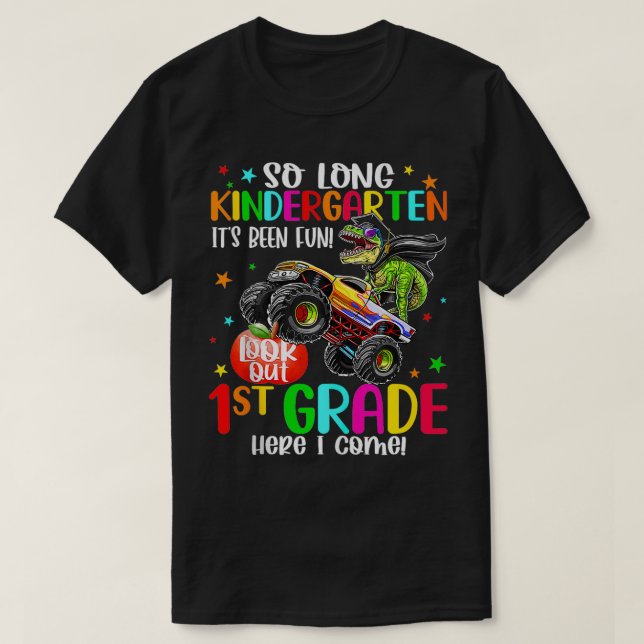 Kindergarten Graduation 1st Grade Here I Come Dino T-Shirt (Design Front)