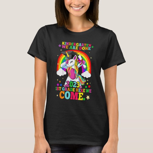 Kindergarten Graduation 2023 Magical Unicorn Girls T-Shirt (Front)