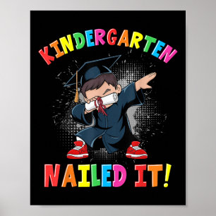 Kindergarten Graduation 2025 Boys Kids Dabbing Gra Poster