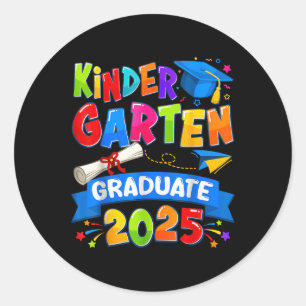 Kindergarten Graduation 2025 Graduate Kids Boys Gi Classic Round Sticker