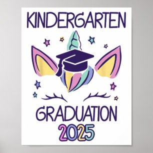 Kindergarten Graduation 2025 Unicorn Kindergarten Poster