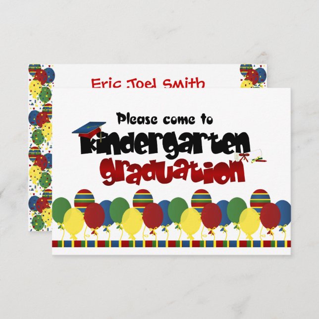 Kindergarten Graduation Announcement Invitation (Front/Back)