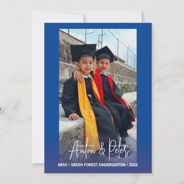 Kindergarten Graduation Announcement Photo Card (Front)