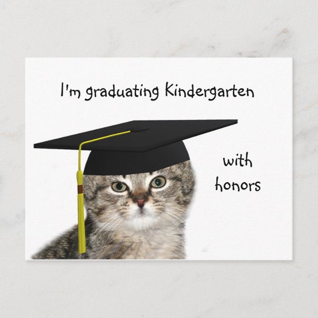 Kindergarten graduation announcement postcard (Front)