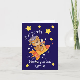 Kindergarten Graduation Card - Rocket Bear Design