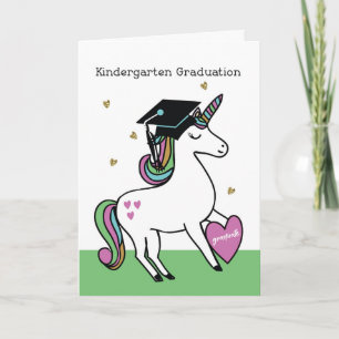 Kindergarten Graduation Congratulations Unicorn Card