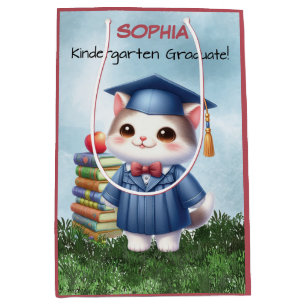 Kindergarten Graduation Cute Cat Girl Medium Gift Bag