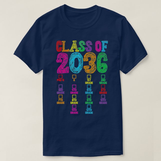 Kindergarten Graduation Handprint Class of 2036 Gr T-Shirt (Design Front)