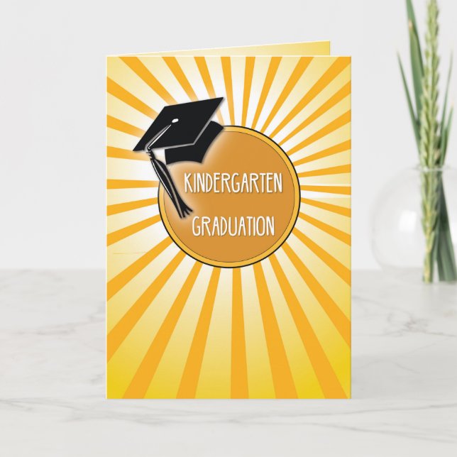 Kindergarten Graduation Hat on Sun Card (Front)